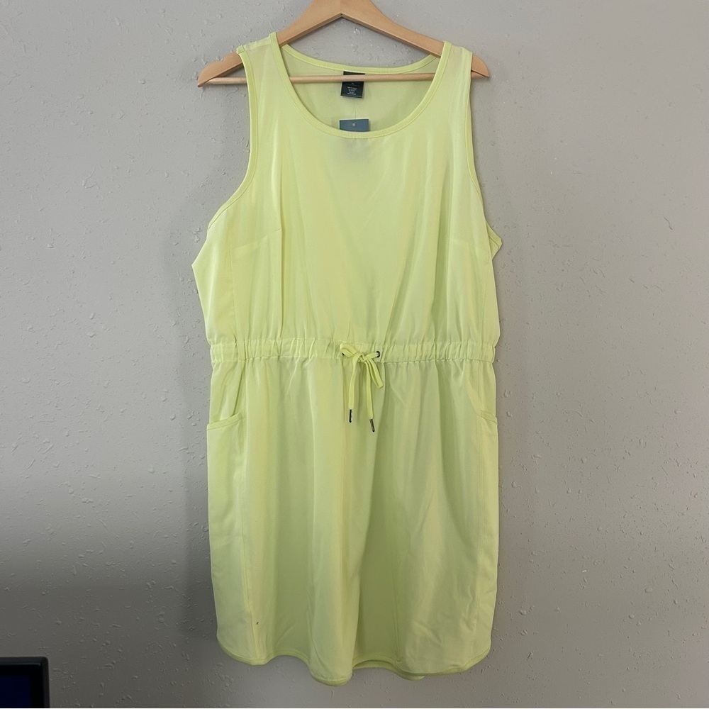 Tek Gear Neon Green Yellow Mini Dress Activewear Golf Tennis Workout NWT XL